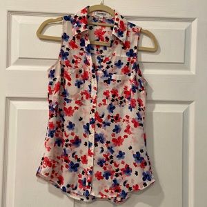 Express Portofino Sleeveless Floral Shirt